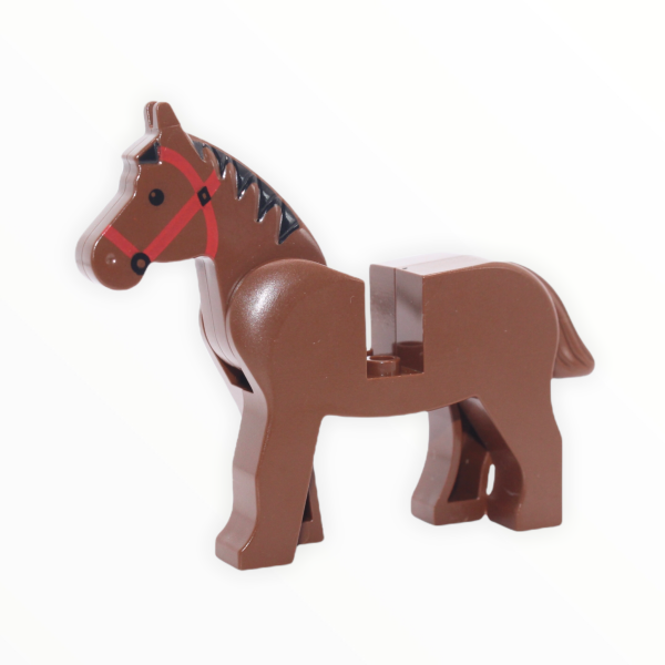 Brown Horse (black eyes, red bridle, black mane) For Discount